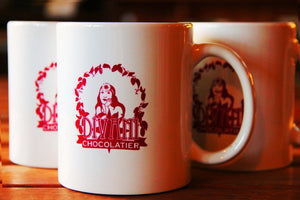 Divani Mug - 11 oz White Ceramic Cup with Divani Chocolatier Logo - Divani Chocolatier in Foxburg, Pennsylvania