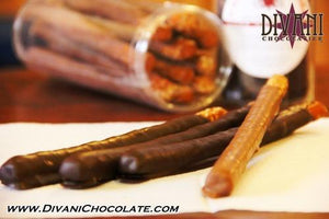 Pretzel Barrel Handmade With Belgian Dark or Milk Chocolate - Divani Chocolatier in Foxburg, Pennsylvania