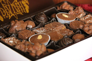 Treasure Box™ Assortment, 48pc Double-Layered Box with Belgian Dark and Milk Chocolate Pieces - Divani Chocolatier in Foxburg, Pennsylvania